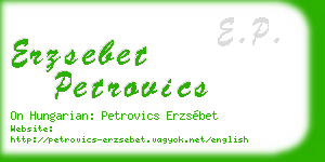 erzsebet petrovics business card